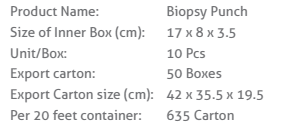 Biopsy Punch Packaging Details